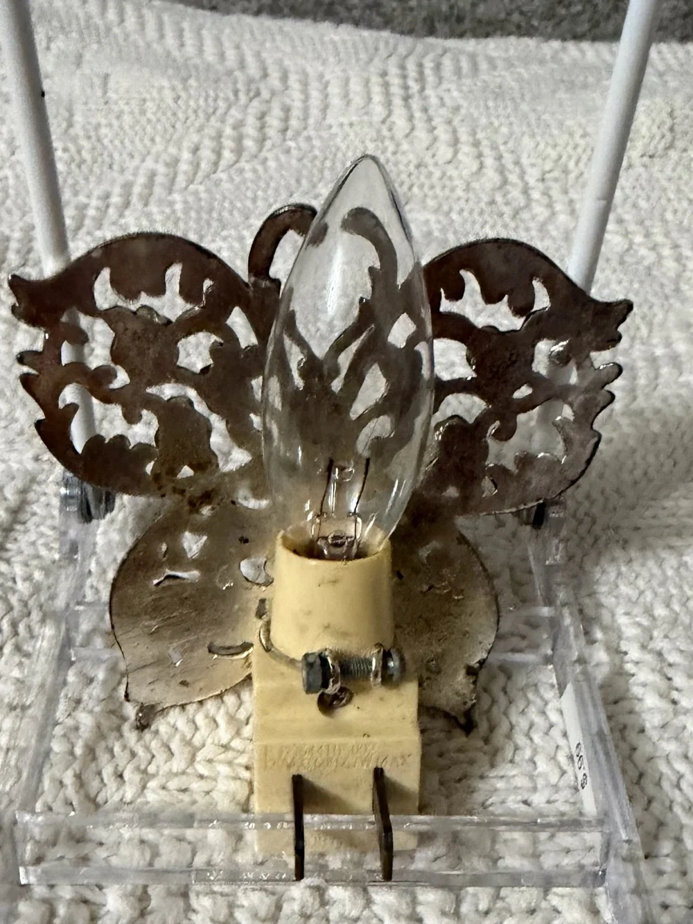 Vintage Silver Butterfly Floral Nightlight